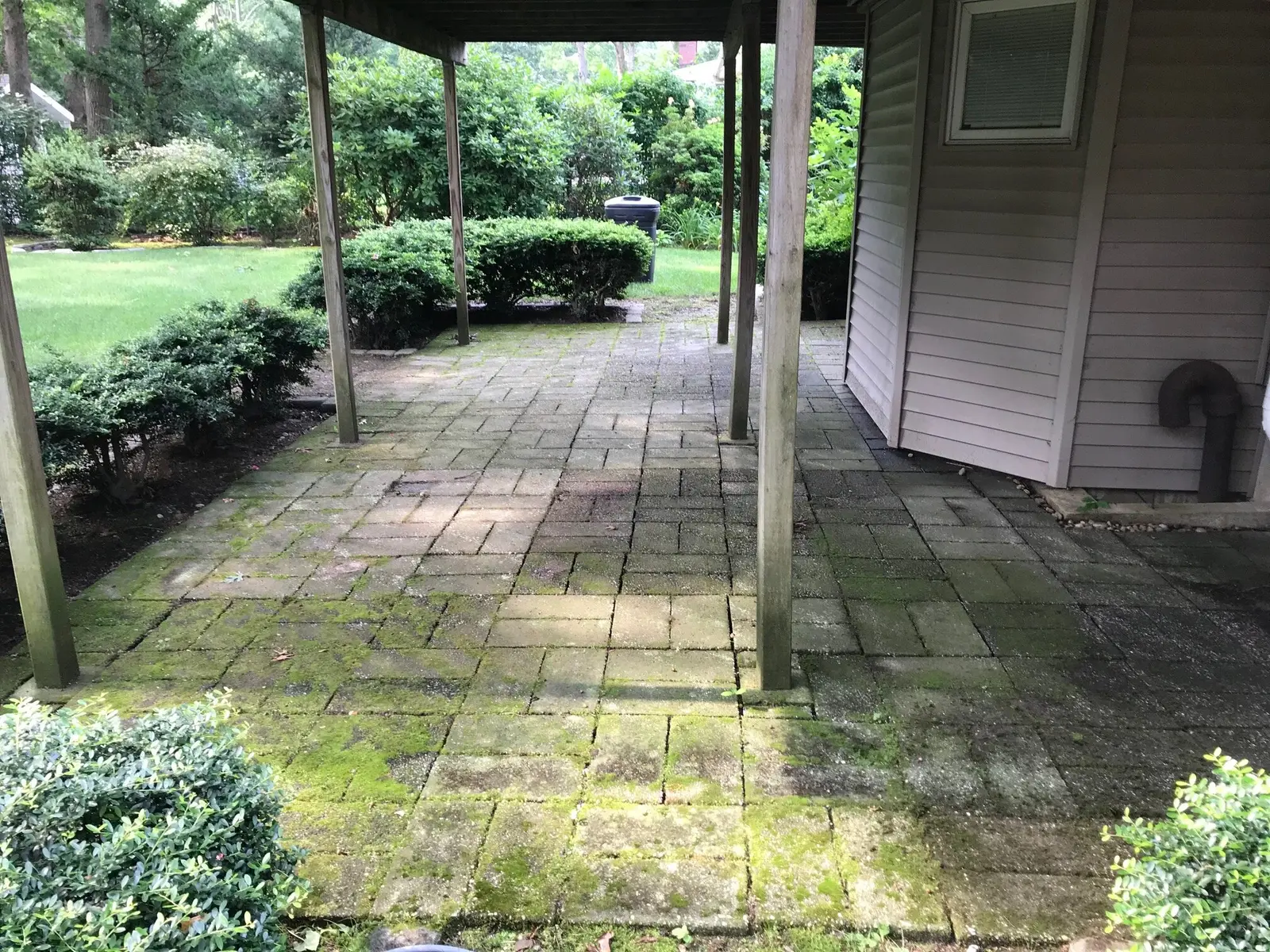 Paver patio after restoration